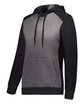 Augusta Sportswear Ladies' Three-Season Fleece Hooded Pullover carbon hth/ blk ModelQrt