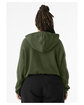 Bella + Canvas Ladies' Sponge Fleece Cinched Bottom Hooded Sweatshirt military green ModelBack