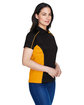 Extreme Ladies' Eperformance Fuse Snag Protection Plus Colorblock Polo blk/ cmps gold ModelQrt