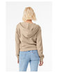 Bella + Canvas Ladies' Sponge Fleece Full-Zip Hooded Sweatshirt tan ModelBack