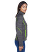 North End Ladies' Flux Mlange Bonded Fleece Jacket carbon/ acd grn ModelSide