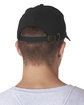 UltraClub Adult ClassicCut Brushed Cotton Twill Structured Cap black ModelBack