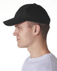 UltraClub Adult ClassicCut Brushed Cotton Twill Structured Cap black ModelSide