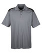 UltraClub Adult Cool & Dry Two-Tone Mesh Piqu Polo charcoal/ black OFFront