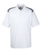 UltraClub Adult Cool & Dry Two-Tone Mesh Piqu Polo white/ charcoal OFFront
