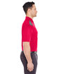 UltraClub Adult Cool & Dry Two-Tone Mesh Piqu Polo red/ charcoal ModelSide