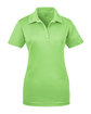 UltraClub Ladies' Cool & Dry Jacquard Stripe Polo light green OFFront