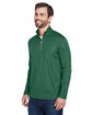 UltraClub Men's Cool & Dry Sport Quarter-Zip Pullover forest green ModelQrt