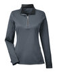 UltraClub Ladies' Cool & Dry Sport Quarter-Zip Pullover charcoal OFFront