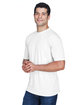 UltraClub Men's Cool & Dry Sport Performance InterlockT-Shirt white ModelQrt