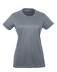UltraClub Ladies' Cool & Dry Sport Performance InterlockT-Shirt charcoal OFFront