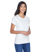 UltraClub Ladies' Cool & Dry Sport Performance InterlockT-Shirt white ModelQrt