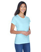 UltraClub Ladies' Cool & Dry Sport Performance InterlockT-Shirt ice blue ModelQrt