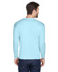 UltraClub Adult Cool & Dry Sport Long-Sleeve Performance Interlock T-Shirt ice blue ModelBack