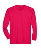 UltraClub Adult Cool & Dry Sport Long-Sleeve Performance Interlock T-Shirt red FlatFront