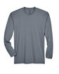 UltraClub Adult Cool & Dry Sport Long-Sleeve Performance Interlock T-Shirt charcoal FlatFront