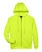 UltraClub Adult Rugged Wear Thermal-Lined Full-Zip Fleece Hooded Sweatshirt lime FlatFront
