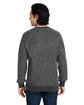 J America Unisex Aspen Fleece Crewneck Sweatshirt charcoal speck ModelBack