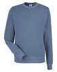 J America Unisex Pigment Dyed Fleece Sweatshirt denim OFFront