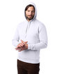 Alternative Adult Eco Cozy Fleece Pullover Hooded Sweatshirt white ModelQrt