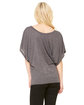Bella + Canvas Ladies' Flowy Draped Sleeve Dolman T-Shirt dark gry heather ModelBack