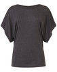 Bella + Canvas Ladies' Flowy Draped Sleeve Dolman T-Shirt dark gry heather FlatFront