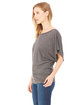 Bella + Canvas Ladies' Flowy Draped Sleeve Dolman T-Shirt dark gry heather ModelSide