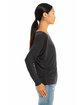 Bella + Canvas Ladies' Flowy Long-Sleeve Off Shoulder T-Shirt dark gry heather ModelSide