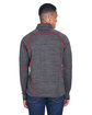 North End Men's Flux Mlange Bonded Fleece Jacket carbon/ oly red ModelBack