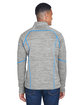 North End Men's Flux Mlange Bonded Fleece Jacket platnm/ oly blu ModelBack
