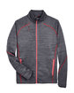 North End Men's Flux Mlange Bonded Fleece Jacket carbon/ oly red FlatFront