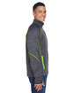North End Men's Flux Mlange Bonded Fleece Jacket carbon/ acd grn ModelSide
