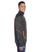 North End Men's Flux Mlange Bonded Fleece Jacket crbn/ orng soda ModelSide