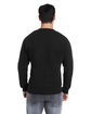 J America Adult Triblend Crewneck Sweatshirt black solid ModelBack