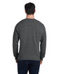 J America Adult Triblend Crewneck Sweatshirt black triblend ModelBack