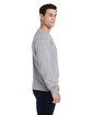 J America Adult Triblend Crewneck Sweatshirt grey triblend ModelSide