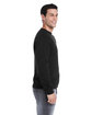 J America Adult Triblend Crewneck Sweatshirt black solid ModelSide