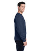 J America Adult Triblend Crewneck Sweatshirt true navy trblnd ModelSide