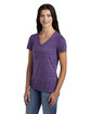 Jerzees Ladies' Snow Heather V-Neck T-Shirt purple snow hth ModelSide