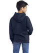 Next Level Apparel Youth Fleece Pullover Hooded Sweatshirt midnight navy ModelBack