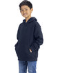 Next Level Apparel Youth Fleece Pullover Hooded Sweatshirt midnight navy ModelSide
