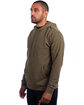 Next Level Apparel Adult Sueded French Terry Pullover Sweatshirt military green ModelSide