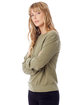Alternative Ladies' Washed Terry Throwback Pullover Sweatshirt military ModelSide