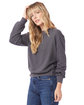 Alternative Ladies' Washed Terry Throwback Pullover Sweatshirt dark grey ModelSide