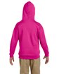 Jerzees Youth NuBlend Fleece Pullover Hooded Sweatshirt cyber pink ModelBack