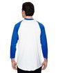 Augusta Sportswear Adult Three-Quarter Sleeve Baseball Jersey white/ royal ModelBack