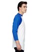 Augusta Sportswear Adult Three-Quarter Sleeve Baseball Jersey white/ royal ModelSide