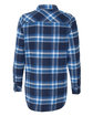 Burnside Ladies' Plaid Boyfriend Flannel Shirt blue/ white FlatBack