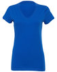 Bella + Canvas Ladies' Jersey Short-Sleeve V-Neck T-Shirt true royal FlatFront