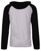 Burnside Adult Raglan Sleeve Striped Jersey Hooded T-Shirt white/ black ModelBack